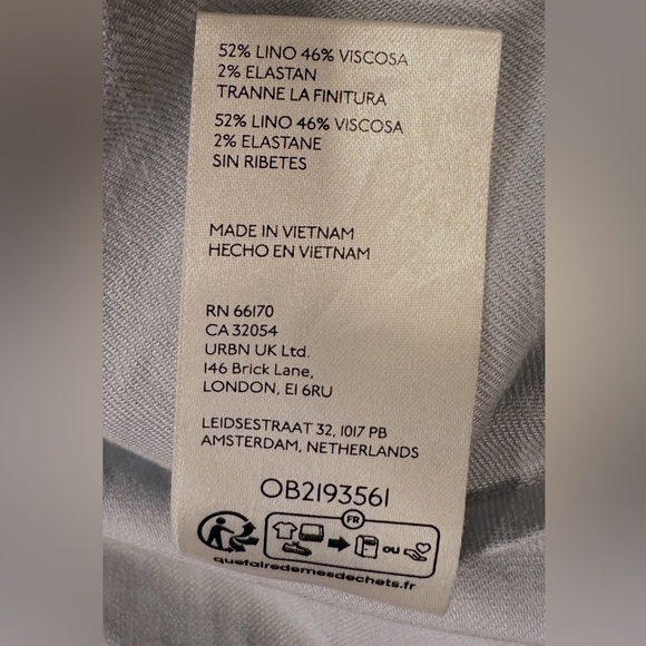 Anthropolgie The Tilda Mini Slip Skirt Size XL Light Grey Linen Pull On Styling - Picture 7 of 11